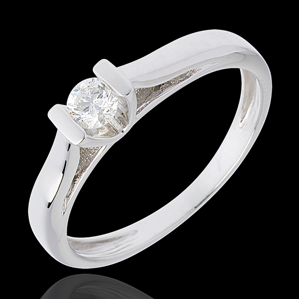 Solitaire Caldeiră aur alb de 18K