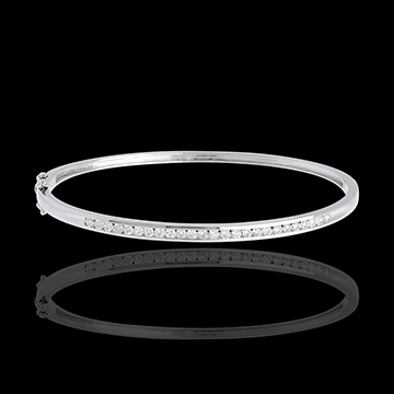 Brăţară fixă baretă - aur alb de 18K - 0.75 carate - 25 de diamante