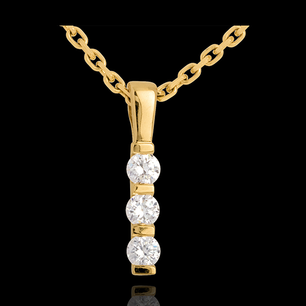 Pandantiv totem trilogie - aur galben de 18K - 0.24 carate - 3 diamante