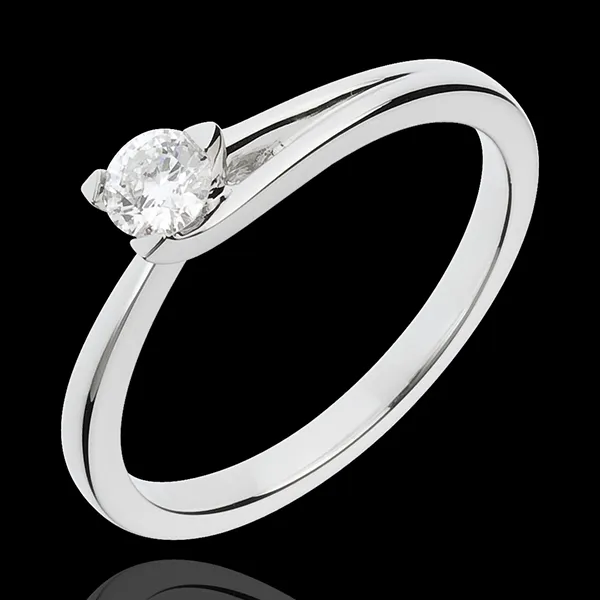 Solitaire Broşă aur alb de 18K - 0.23 carate