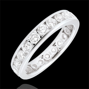 Verighetă din aur alb pavată - setare bară - 1.9 carat - 23 diamante