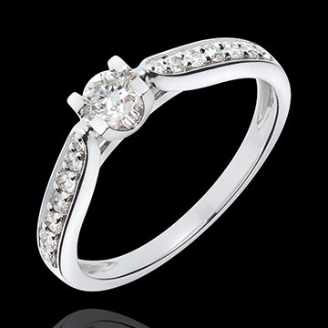 Inelul de logodnă Solitaire Contesă - diamant 0.18 carate - aur alb de 18K