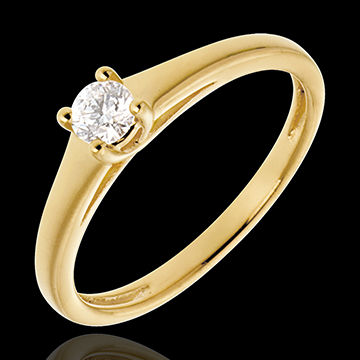 Esenţialul unui Solitaire aur galben de 18K - 0.19 carate