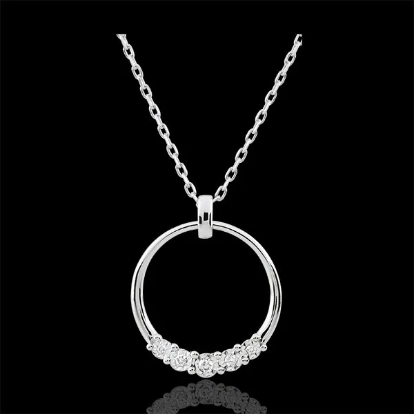 Halsketting Eternita - 5 Diamanten - 9 karaat witgoud