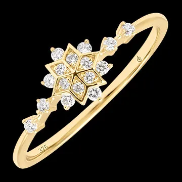Blanche Ring – 9 karaat geelgoud, synthetische diamanten