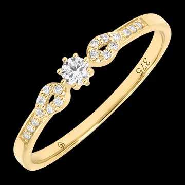 Soliane Ring – 9 karaat geelgoud, synthetische diamanten
