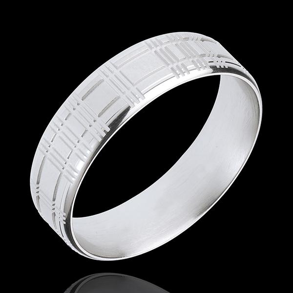 Schotse ring 18 karaat witgoud