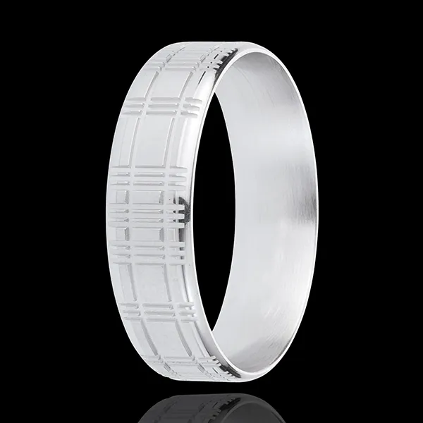 Schotse ring 18 karaat witgoud