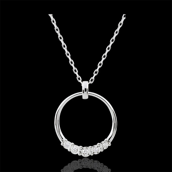 Halsketting Eternita - 5 Diamanten - 9 karaat witgoud