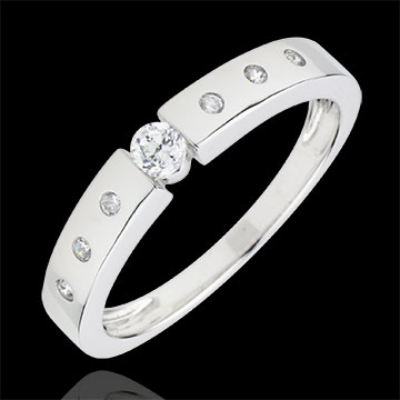 Ring Désirée 9 karaat witgoud - Diamant 0.10 karaat