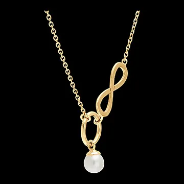Overvloed ketting - Infini - 9 karaat geelgoud en parel