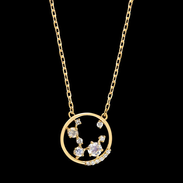 Collier Astréone – 9 karaat geelgoud en synthetische diamanten