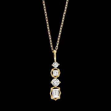 Linéa Ketting – 9 karaat geelgoud en synthetische diamanten