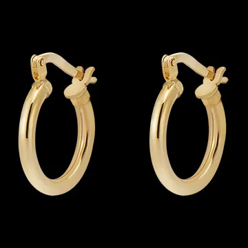 Middeldikke creolen – diameter 10mm – geel goud 18 karaats