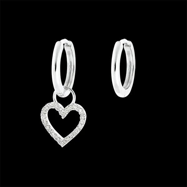 A pair of Mix earrings in 9 carat white gold