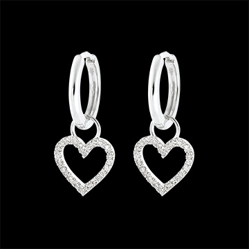 A pair of Mix earrings in 9 carat white gold