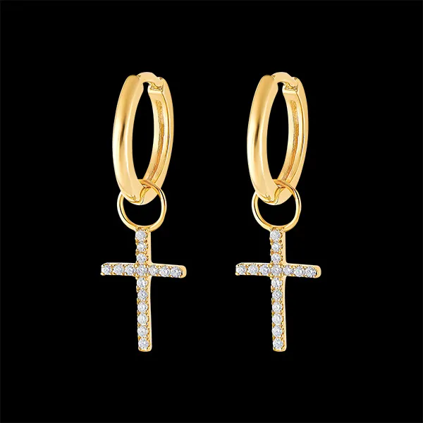 A pair of Mix earrings in 9 carat yellow gold