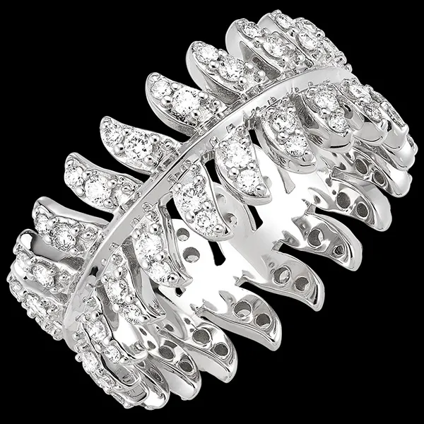 Anillo Panache - Révérence - Oro blanco de 9 quilates y diamantes sintéticos