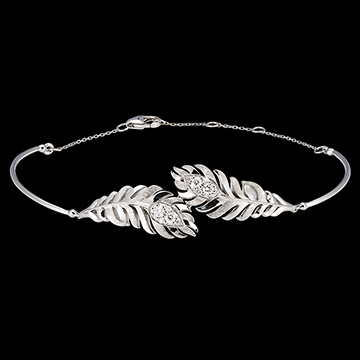 Bracciale Panache - Signature - Oro bianco 9 carati e diamanti sintetici