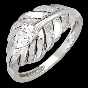 Anello Panache - Altesse - Oro bianco 18 carati e diamante sintetico