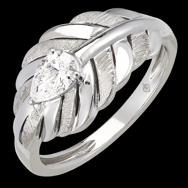 Bague Panache - Altesse - or blanc 18 carats et diamant synthétique