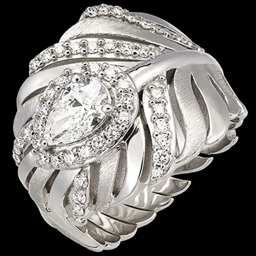 Bague Panache - Impériale - or blanc 9 carats et diamants synthétiques