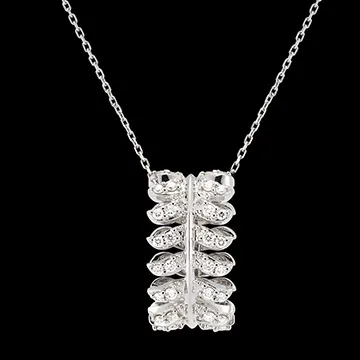 Collana Panache - Révérence - Oro bianco 9 carati e diamanti sintetici