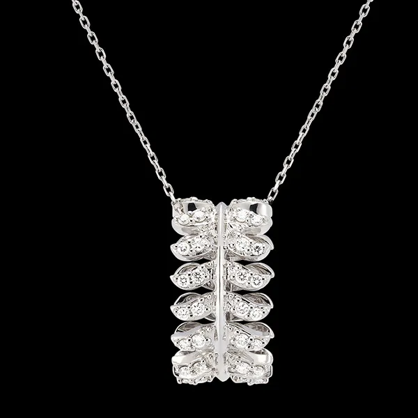 Collier Panache - Révérence - or blanc 9 carats et diamants synthétiques