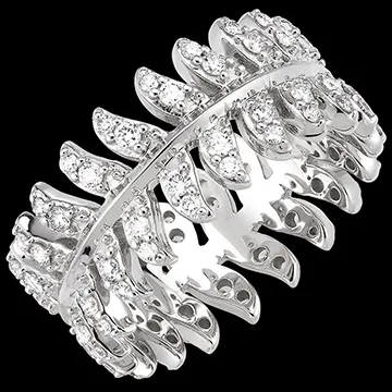 Anillo Panache - Révérence - Oro blanco de 9 quilates y diamantes sintéticos