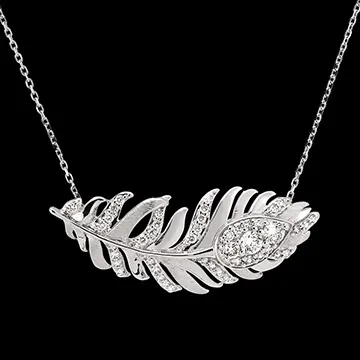 Collar Panache - Signature - Oro blanco de 9 quilates y diamantes sintéticos