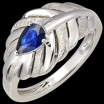 Anillo Panache - Altesse - Oro blanco de 9 quilates y zafiro sintético