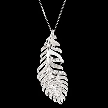 Panache Necklace - Altesse - White gold 9 carats and synthetic diamonds