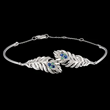 Panache Bracelet - Signature - White gold 9 carats with synthetic sapphires and emeralds
