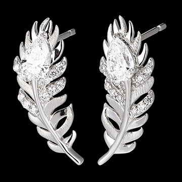 Panache Earrings - Altesse - White gold 9 carats and synthetic diamonds