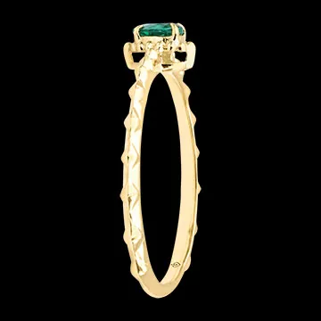 Idris Ring – 9-karätiges Gelbgold und synthetischer Smaragd