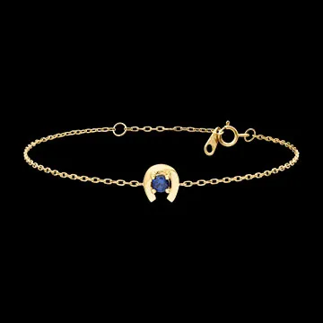 Calithéa Armband – 9-karätiges Gelbgold und synthetischer Saphir