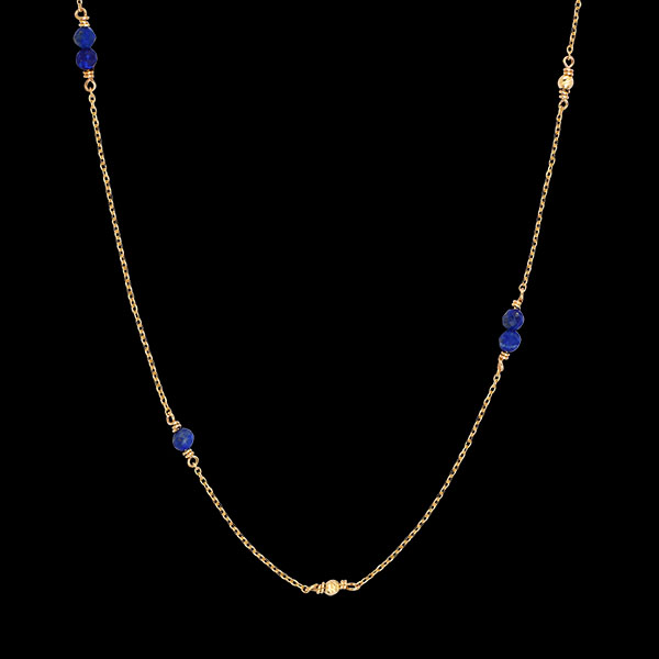 Collier Marine – 9-karätiges Gelbgold und Lapislazuli