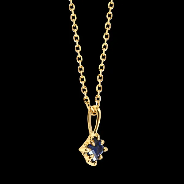 Azura Ketting – 9 karaat geelgoud en synthetische saffier