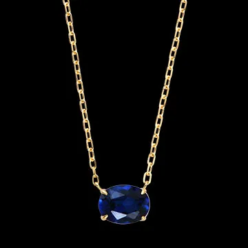 Aurédis Ketting – 9 karaat geelgoud, synthetische saffier