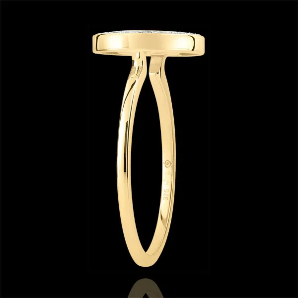 Ring Félicité - Kornalijn met Diamanten - 9 karaat geelgoud