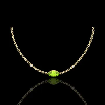 Colier Privire din Orient - peridot şi diamante - aur galben de 9K
