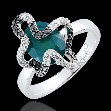 Anillo Paseo Soñado - Medusa - Plata, diamantes y piedras finas