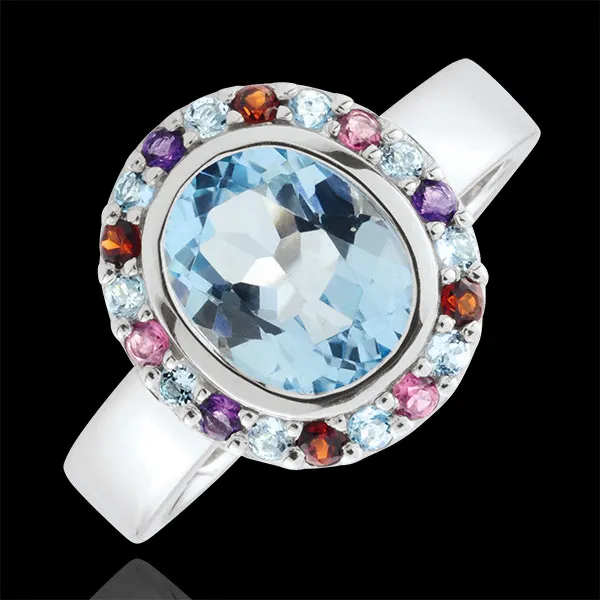 Anillo Flor del Edén - Plata y piedras finas