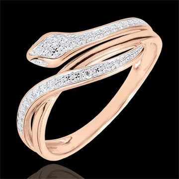 Anillo Paseo Soñado - Serpiente Hechizante - oro rosa 18 quilates y diamantes
