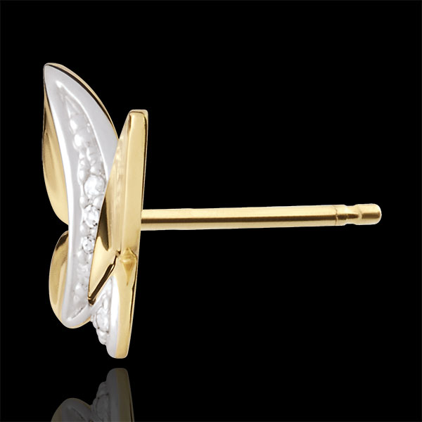 Pendientes Paseo Soñado - Mariposa Cascada - oro blanco y oro amarillo 9 quilates y diamantes
