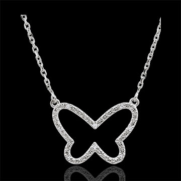 Collar Paseo Soñado - Mariposa Nube - oro blanco 9 quilates