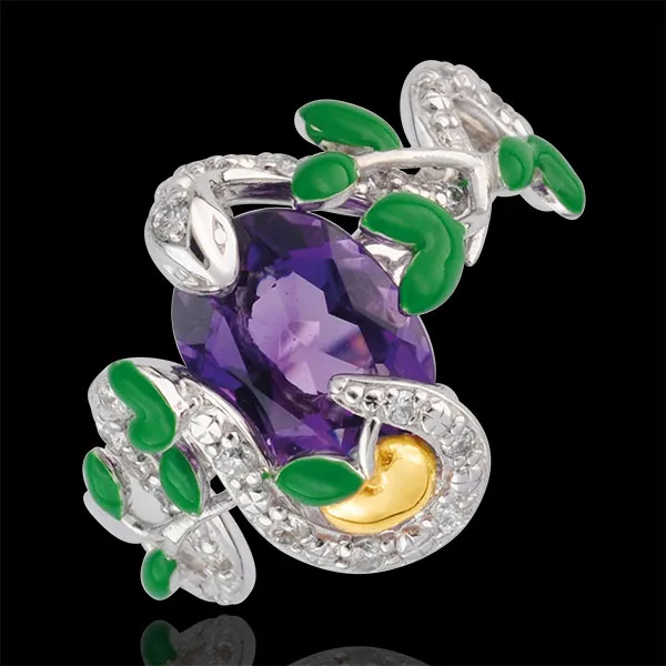 Anillo Paseo Soñado - Serpiente del Edén - Plata, diamantes y piedras finas