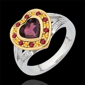 Anillo Corazón Maravilla - Plata, diamantes y piedras finas