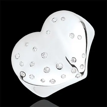Anello Cuore Stellato - Argento e Diamanti - 0.20 carati