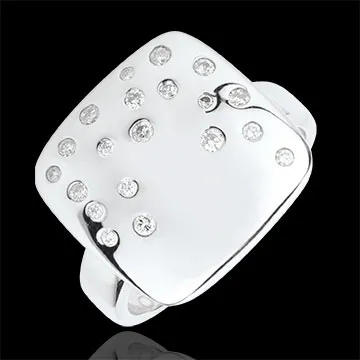 Anello Pavé Stellato - Argento e Diamanti - 0.26 carati